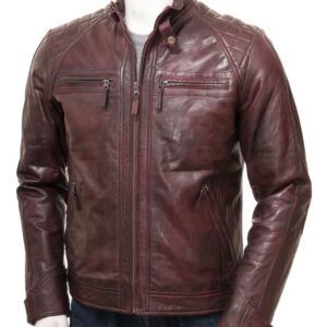 Men’s Motorcycle Quilted Leather Jacket