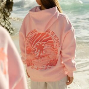 pink palm puff hoodie
