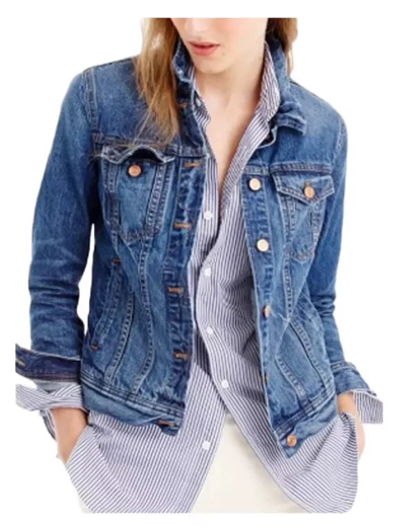 Katherine Langford 13 Reasons Why Hannah Baker Blue Jean Jacket