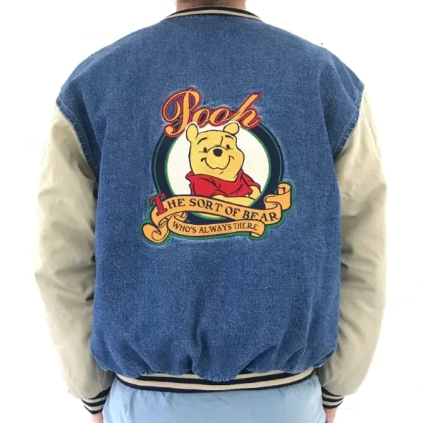 Winnie The Pooh Denim Varsity Jacket