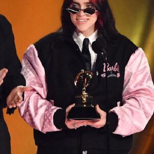The 2024 Grammy Awards Billie Elish Barbie-themed Letterman Jacket