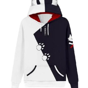 Ookami Mio Black And White Pullover Hoodie