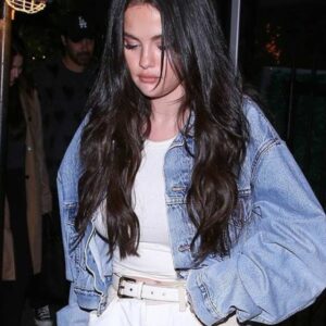 Selena Gomez Oversized Blue Denim Jacket