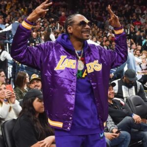 Los Angeles Lakers Purple Bomber Snoop Dogg Varsity Jacket