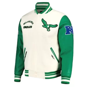Philadelphia Eagles Cream Retro Varsity Jacket