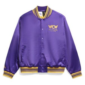 WCW Purple Satin Varsity Jacket